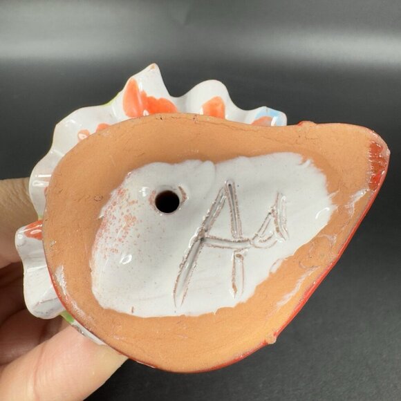 Vintage Hand Made RedWare Pottery Spanish Dancer Artist Signed Figurine Decor - Picture 7 of 12